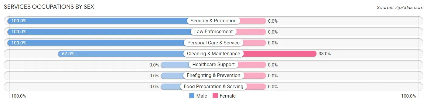 Services Occupations by Sex in Zip Code 81236