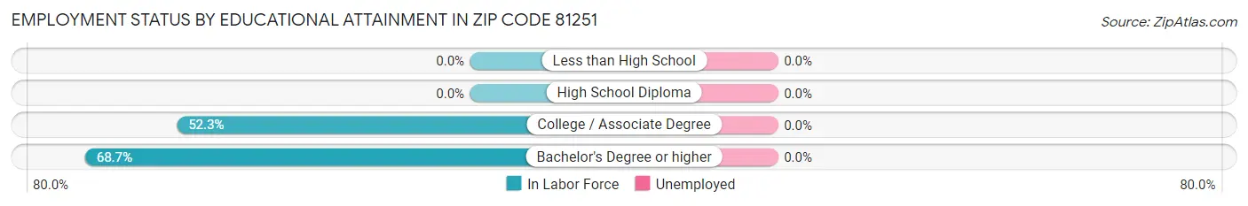 Employment Status by Educational Attainment in Zip Code 81251