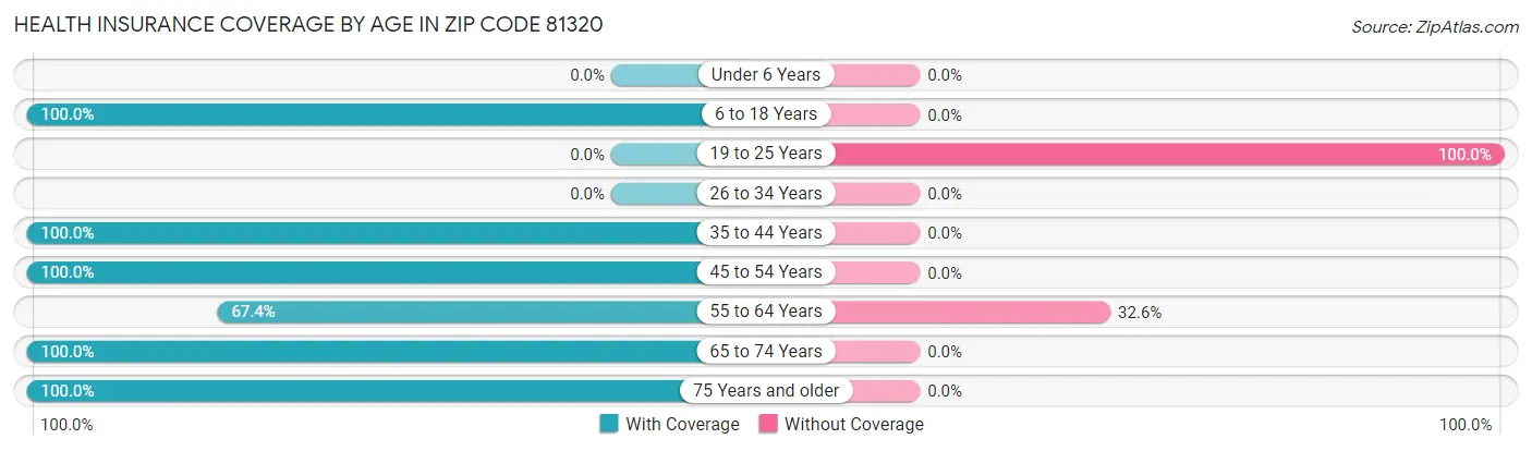 Health Insurance Coverage by Age in Zip Code 81320