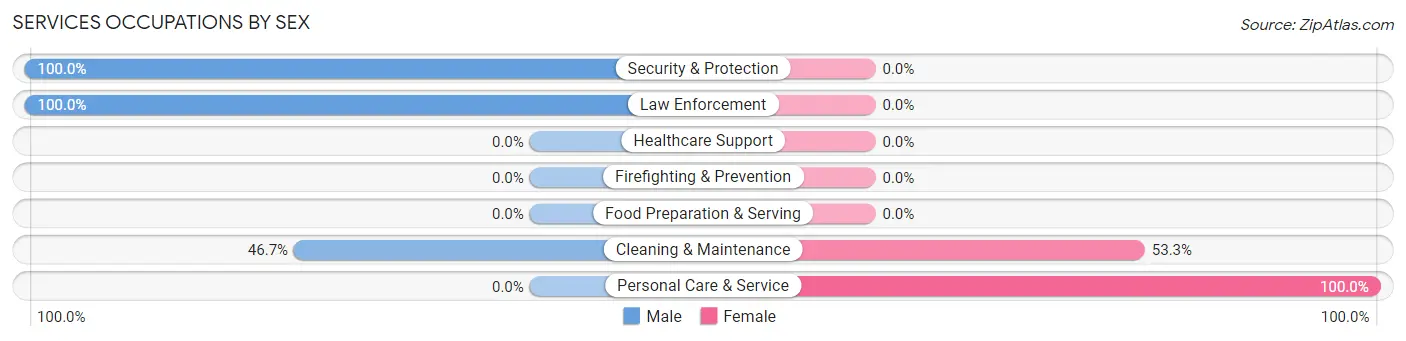 Services Occupations by Sex in Zip Code 81324