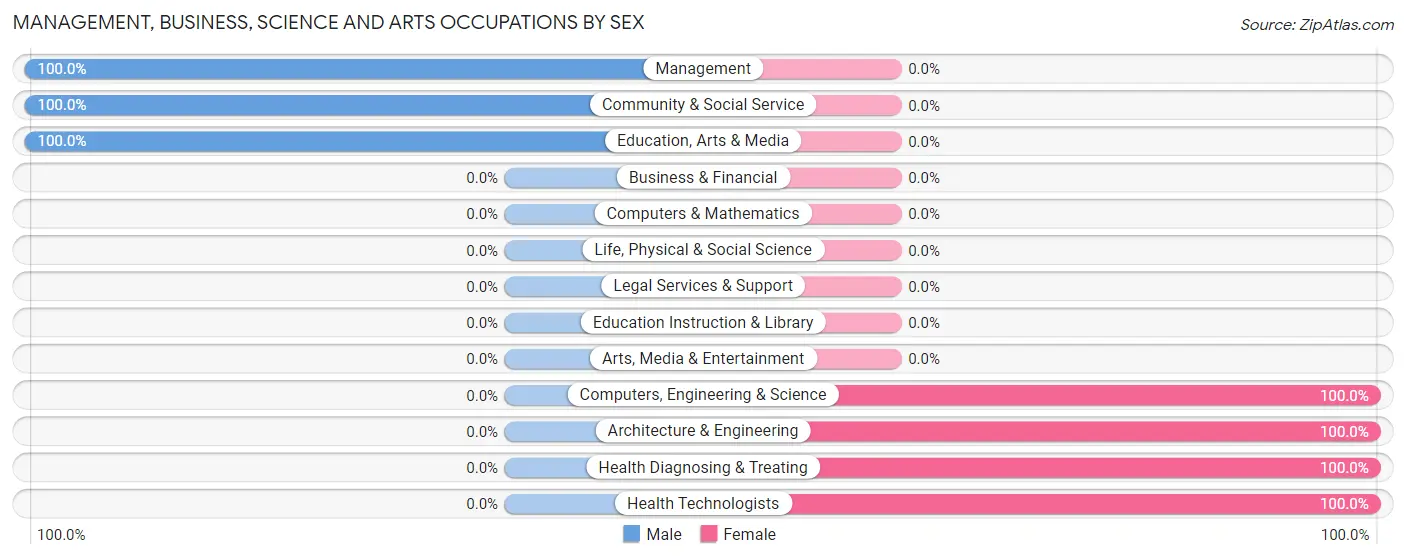 Management, Business, Science and Arts Occupations by Sex in Zip Code 81327
