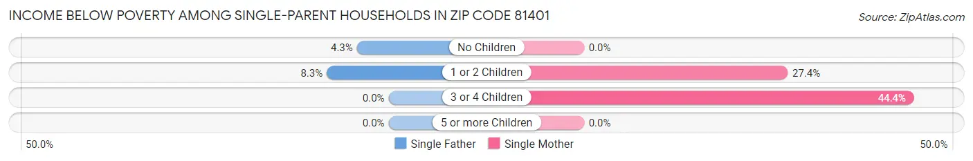 Income Below Poverty Among Single-Parent Households in Zip Code 81401