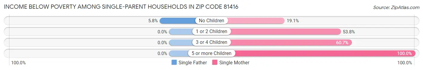 Income Below Poverty Among Single-Parent Households in Zip Code 81416