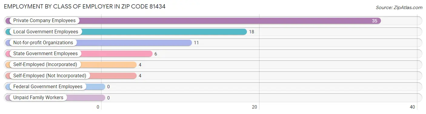 Employment by Class of Employer in Zip Code 81434