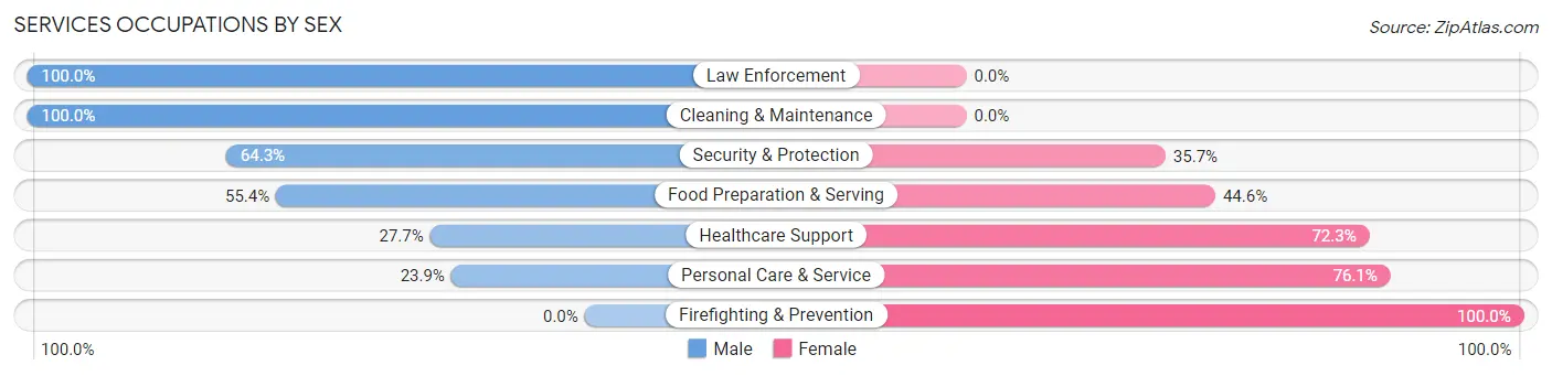 Services Occupations by Sex in Zip Code 81507
