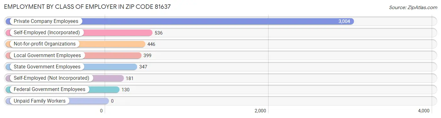 Employment by Class of Employer in Zip Code 81637