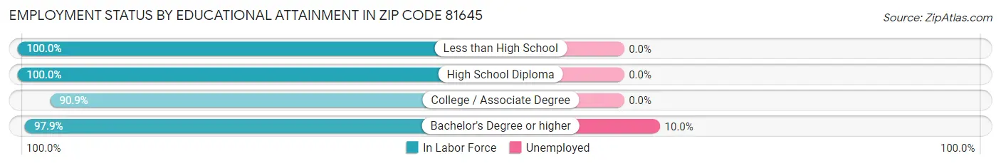 Employment Status by Educational Attainment in Zip Code 81645