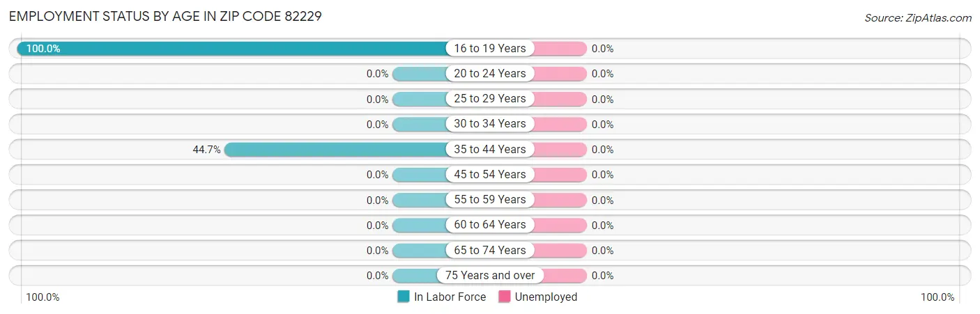 Employment Status by Age in Zip Code 82229