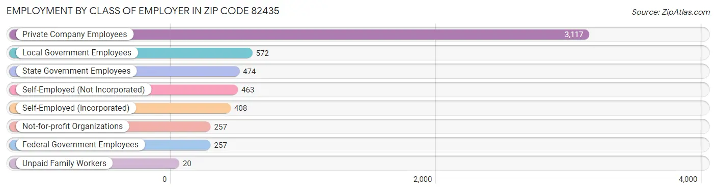 Employment by Class of Employer in Zip Code 82435