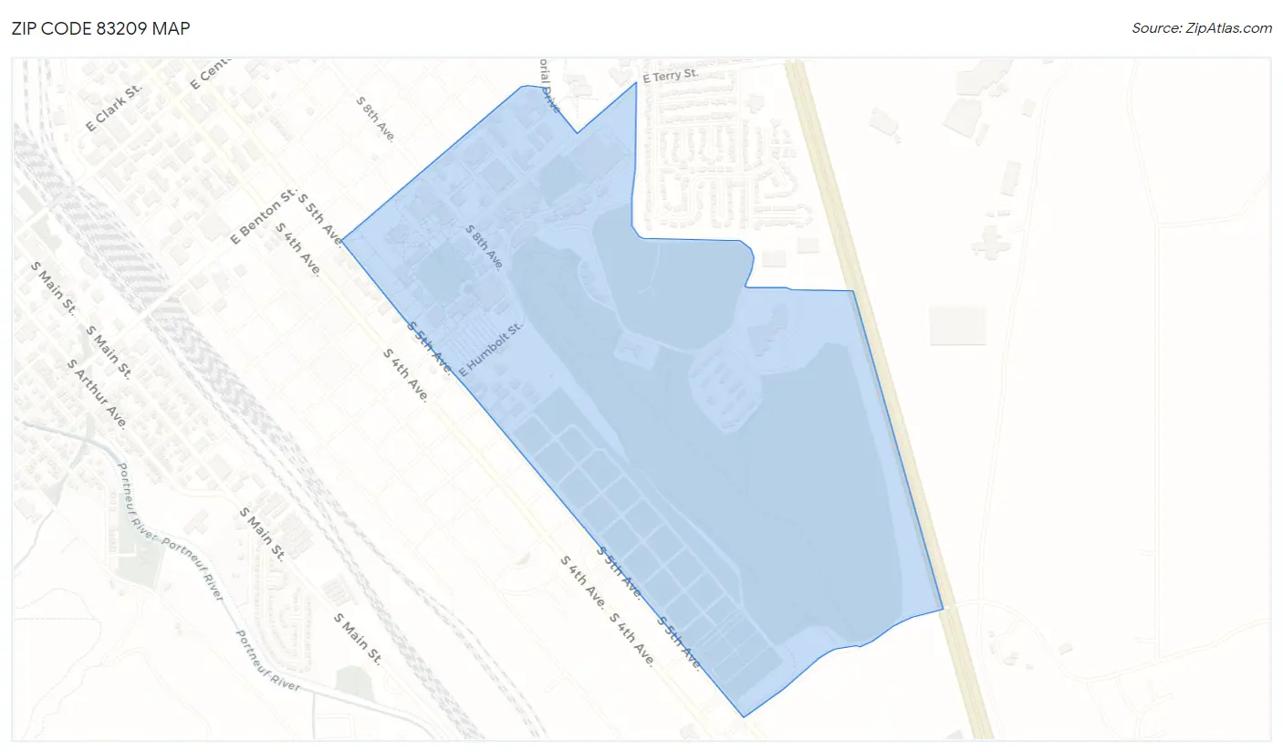 Zip Code 83209 Map