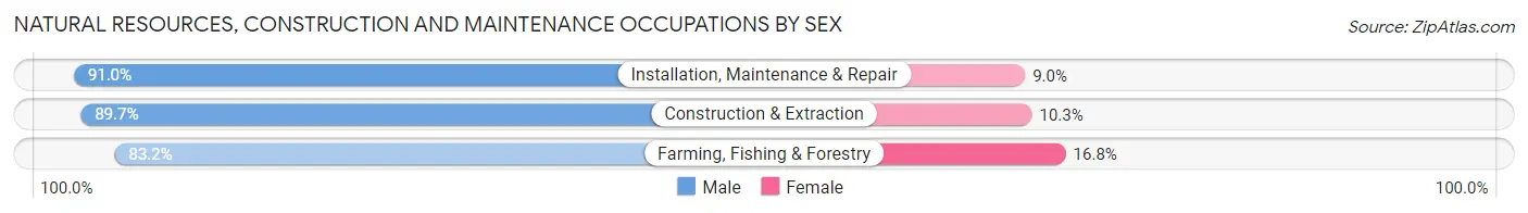 Natural Resources, Construction and Maintenance Occupations by Sex in Zip Code 83301