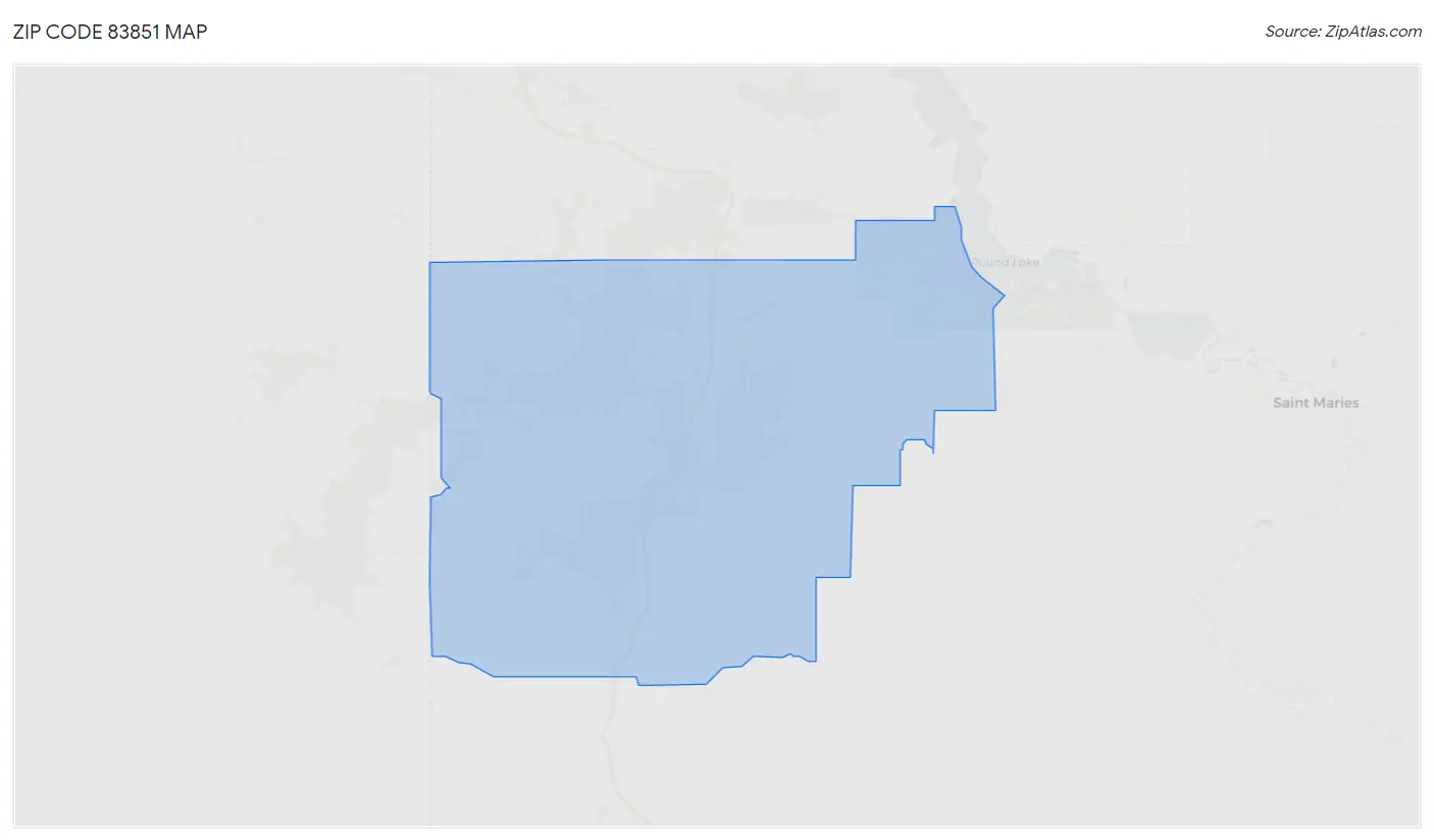 Zip Code 83851 Map