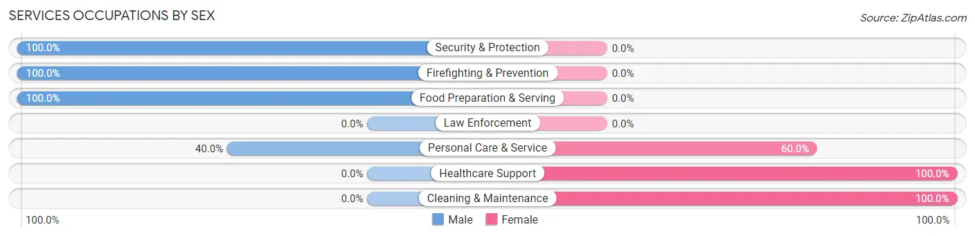 Services Occupations by Sex in Zip Code 83870