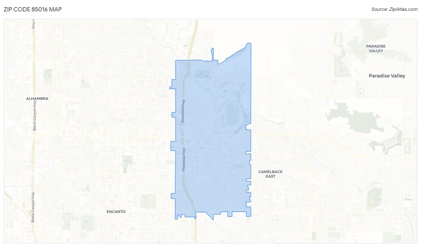 Zip Code 85016 Map