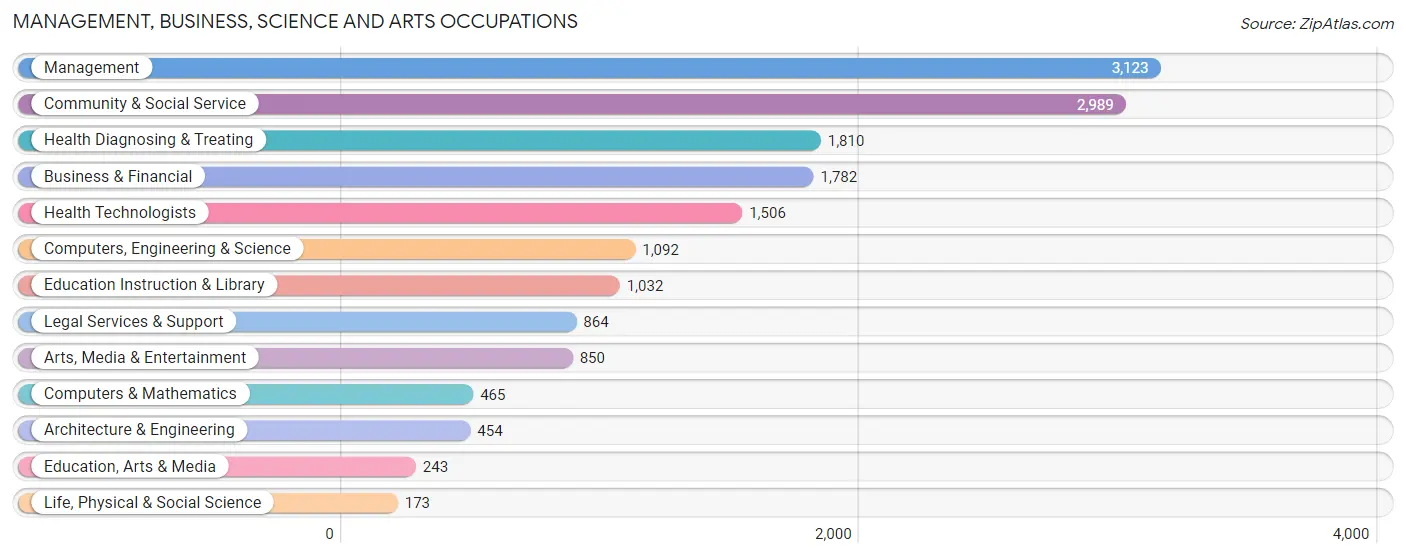 Management, Business, Science and Arts Occupations in Zip Code 85018