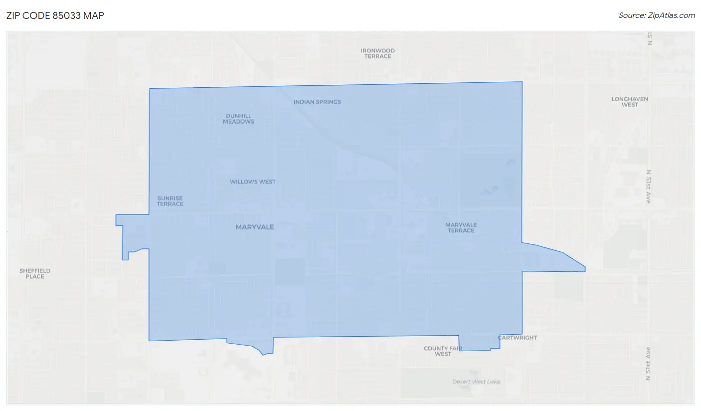 Zip Code 85033 Map