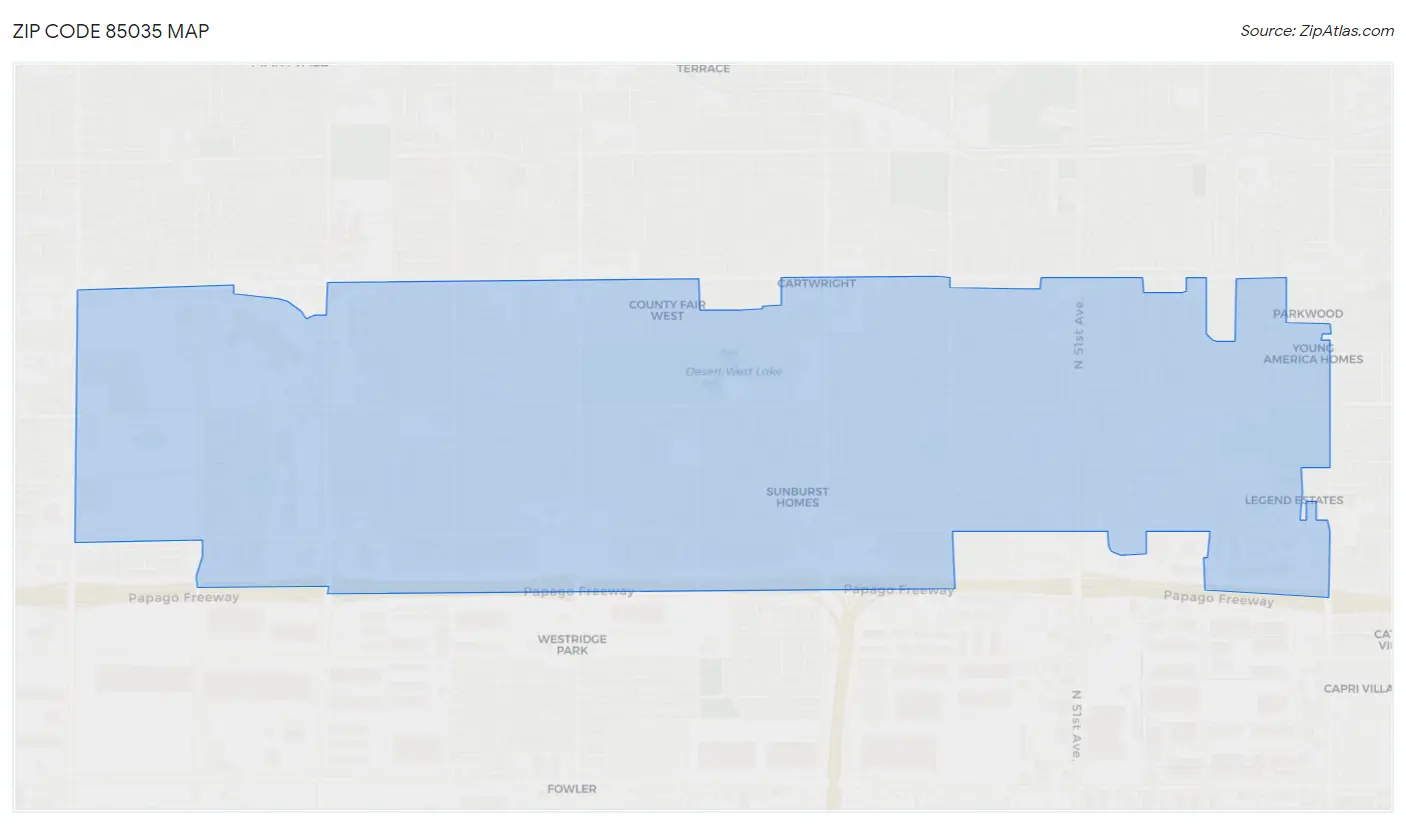 Zip Code 85035 Map