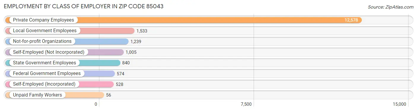 Employment by Class of Employer in Zip Code 85043