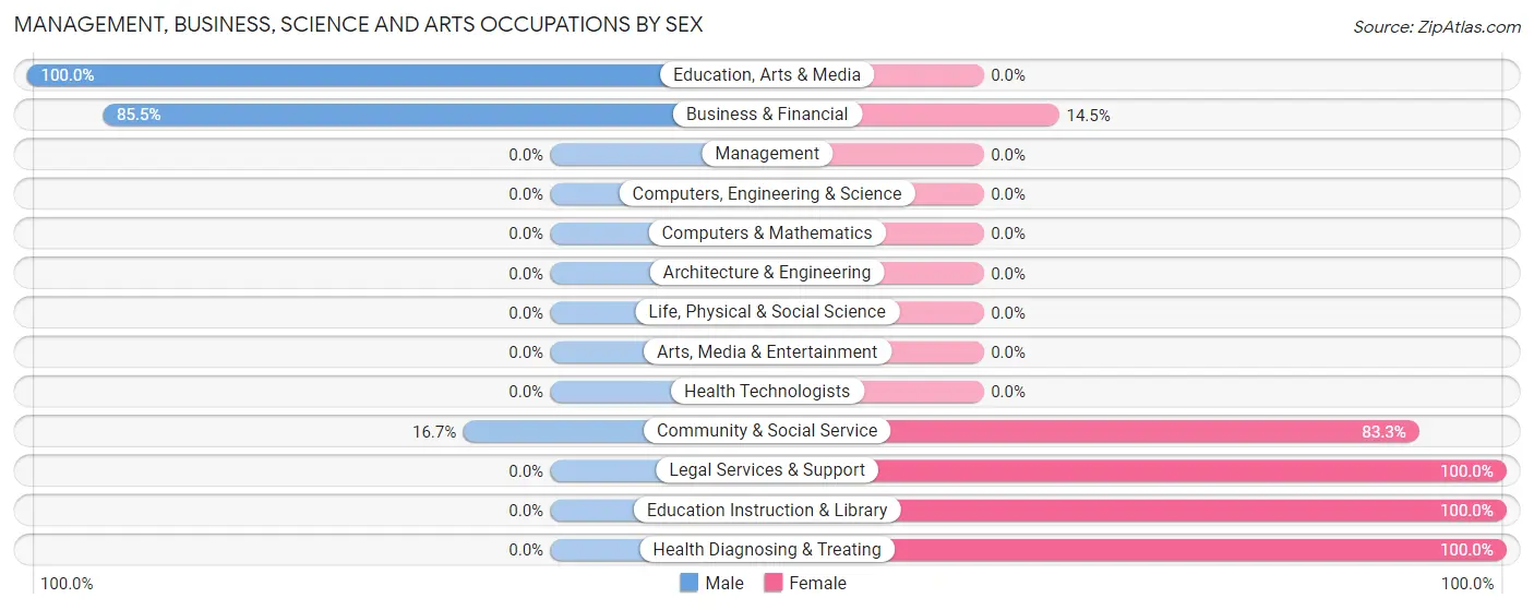 Management, Business, Science and Arts Occupations by Sex in Zip Code 85121