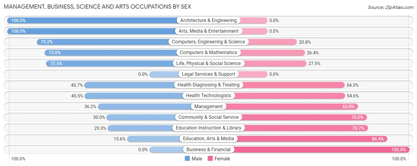 Management, Business, Science and Arts Occupations by Sex in Zip Code 85131