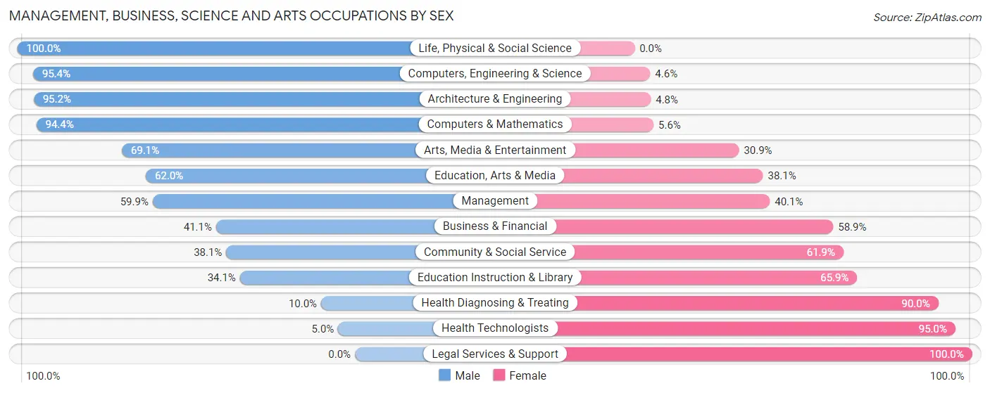 Management, Business, Science and Arts Occupations by Sex in Zip Code 85132