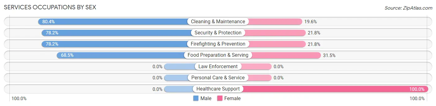 Services Occupations by Sex in Zip Code 85147