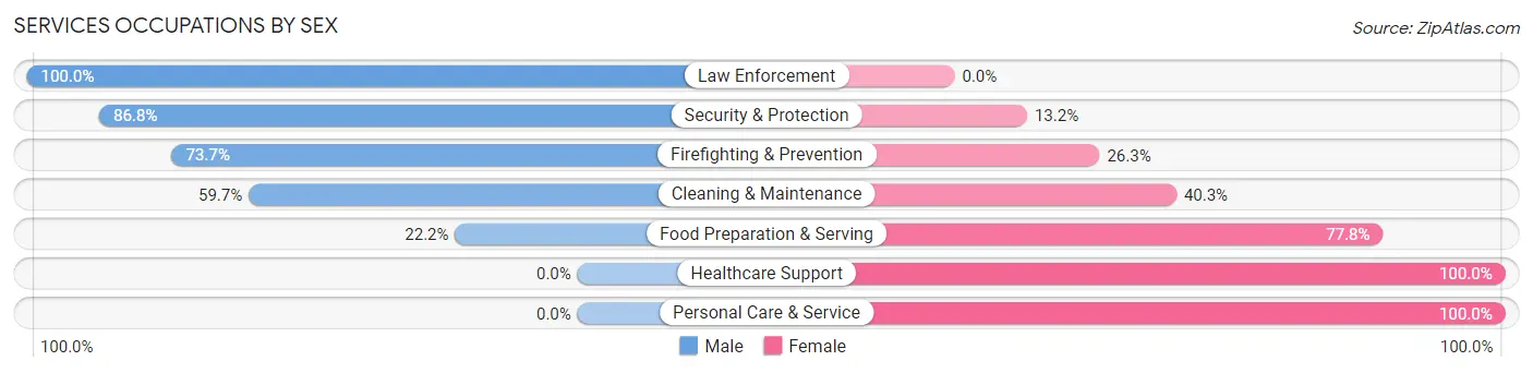 Services Occupations by Sex in Zip Code 85192