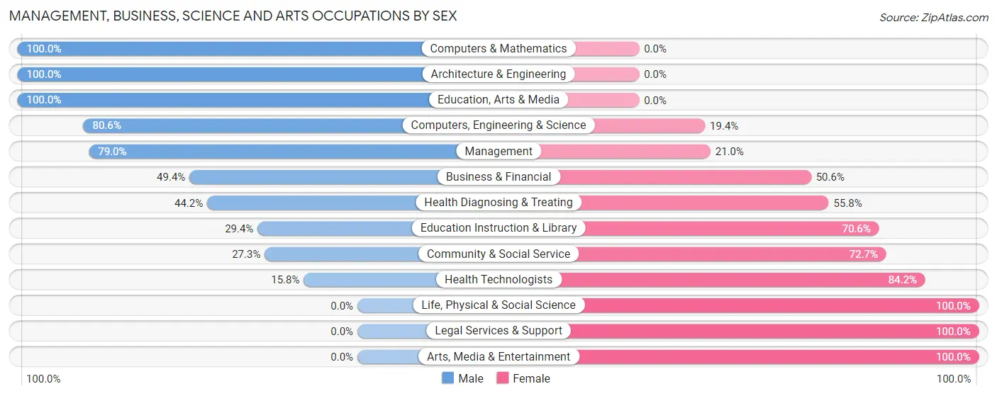 Management, Business, Science and Arts Occupations by Sex in Zip Code 85194
