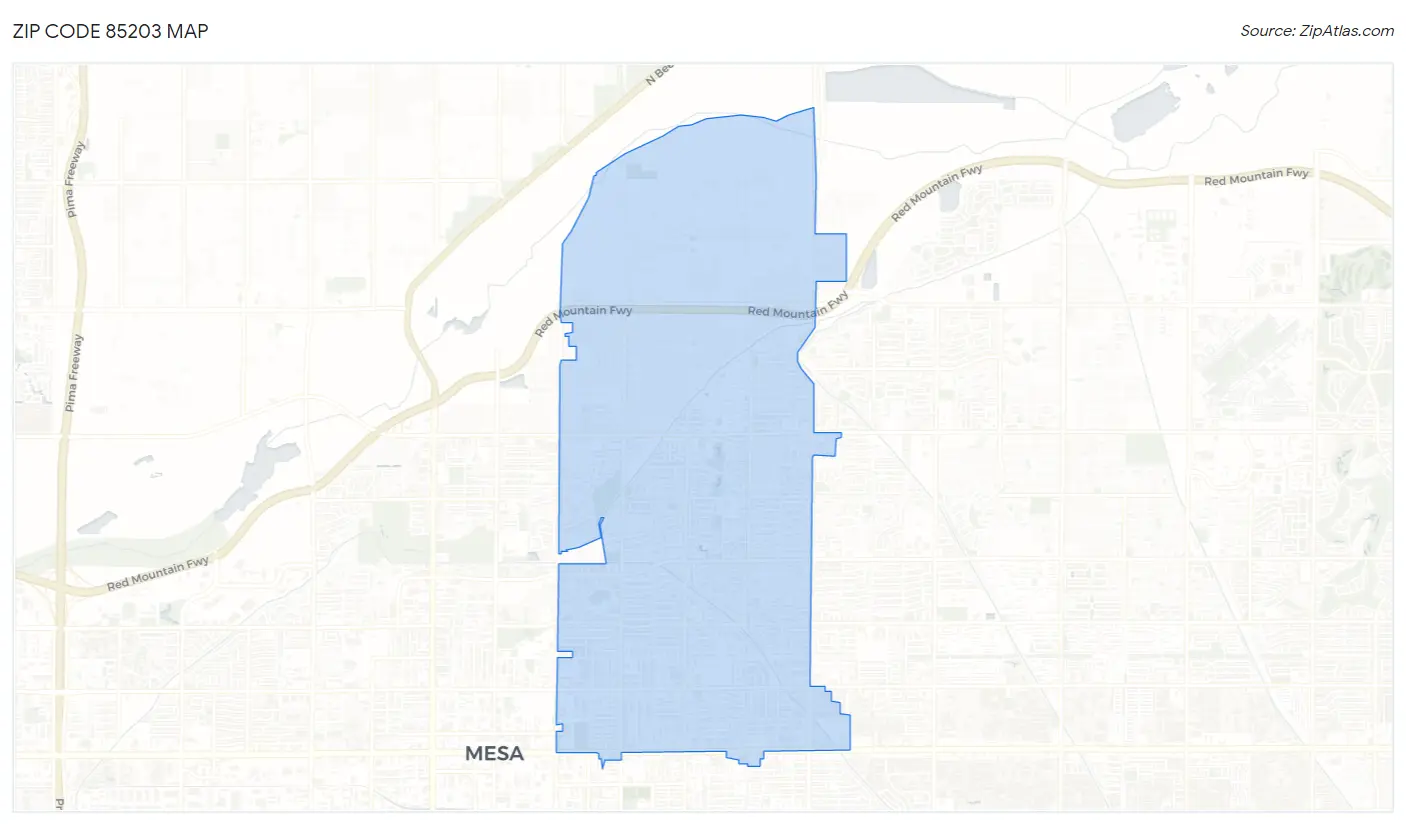 Zip Code 85203 Map