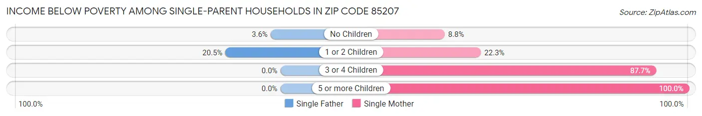 Income Below Poverty Among Single-Parent Households in Zip Code 85207