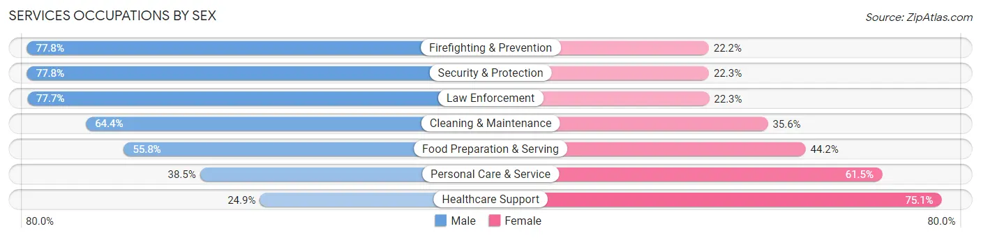 Services Occupations by Sex in Zip Code 85213
