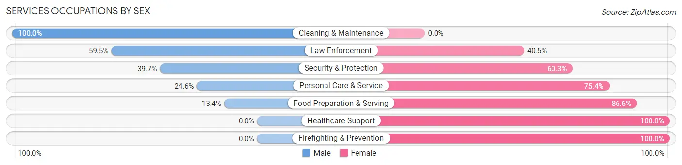 Services Occupations by Sex in Zip Code 85361
