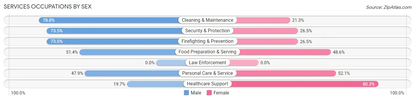 Services Occupations by Sex in Zip Code 85375
