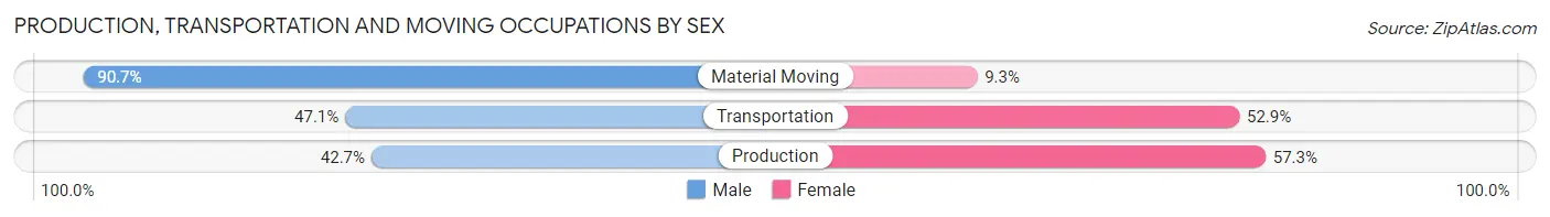 Production, Transportation and Moving Occupations by Sex in Zip Code 85390