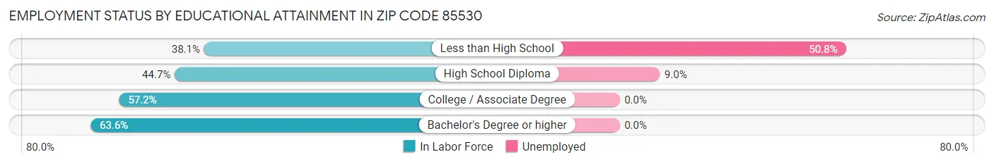 Employment Status by Educational Attainment in Zip Code 85530