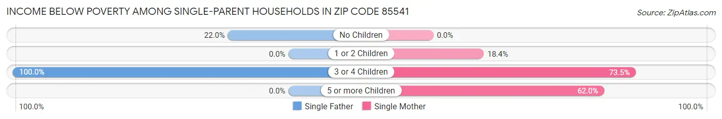 Income Below Poverty Among Single-Parent Households in Zip Code 85541