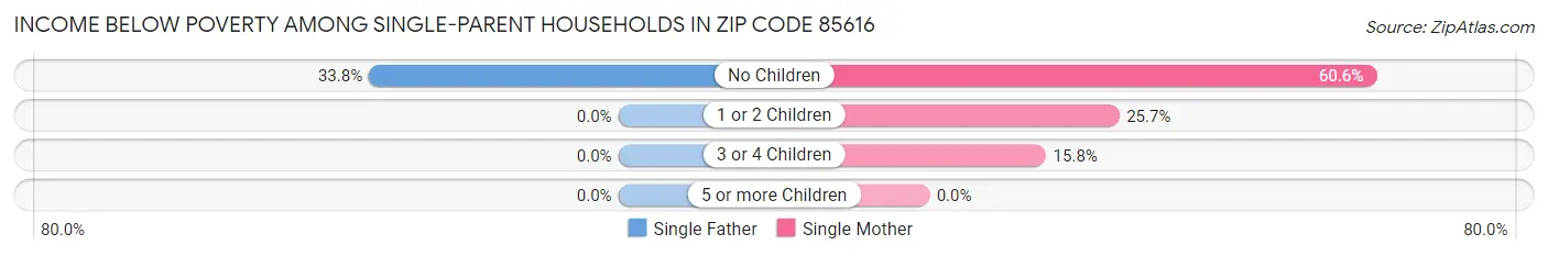 Income Below Poverty Among Single-Parent Households in Zip Code 85616