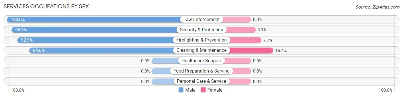 Services Occupations by Sex in Zip Code 85617