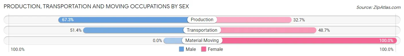 Production, Transportation and Moving Occupations by Sex in Zip Code 85623