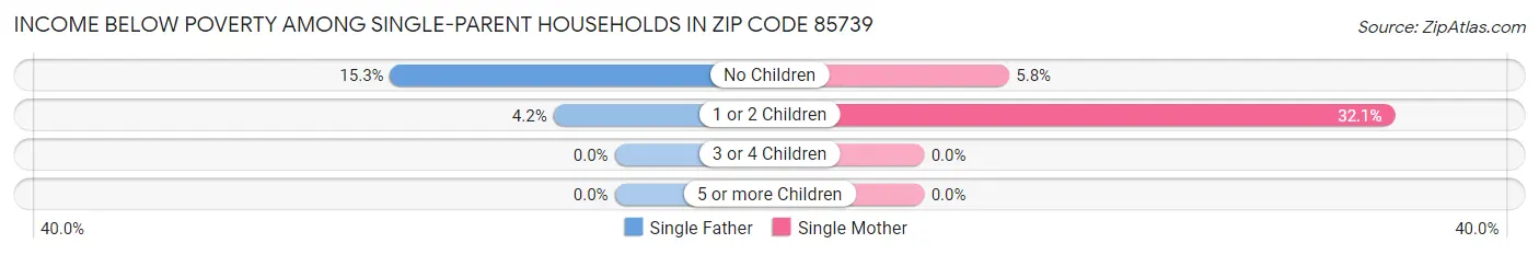 Income Below Poverty Among Single-Parent Households in Zip Code 85739