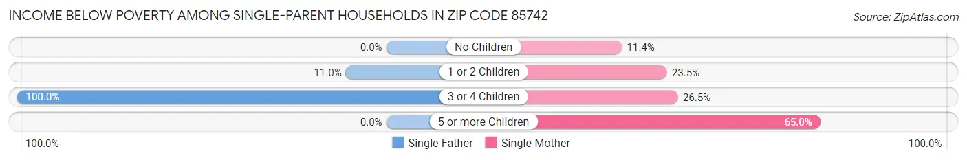 Income Below Poverty Among Single-Parent Households in Zip Code 85742