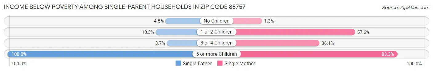 Income Below Poverty Among Single-Parent Households in Zip Code 85757