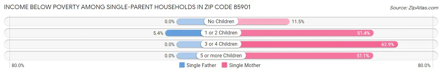 Income Below Poverty Among Single-Parent Households in Zip Code 85901