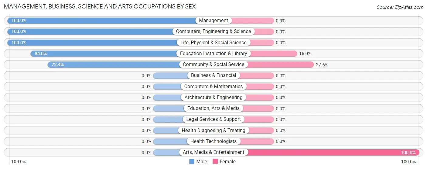 Management, Business, Science and Arts Occupations by Sex in Zip Code 85923