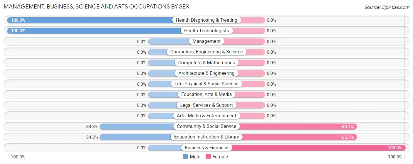 Management, Business, Science and Arts Occupations by Sex in Zip Code 85934