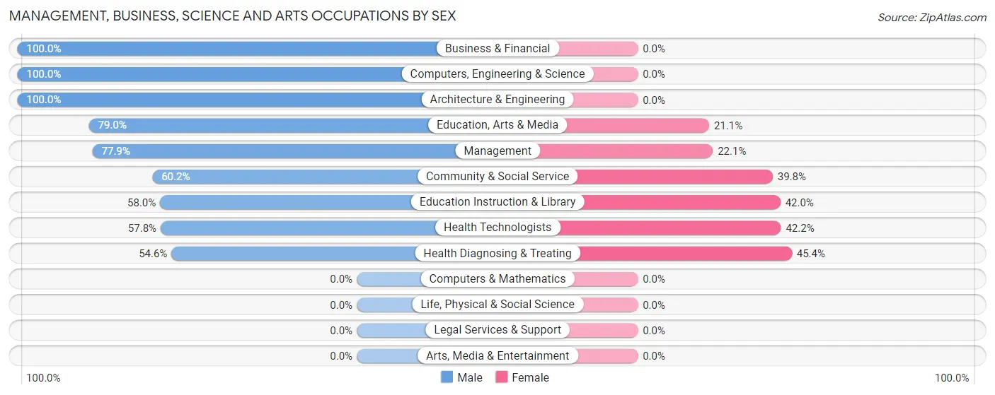 Management, Business, Science and Arts Occupations by Sex in Zip Code 85935