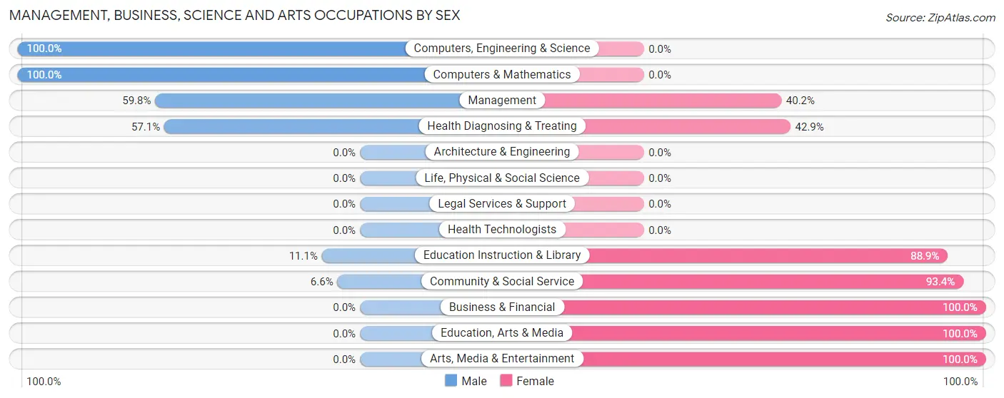 Management, Business, Science and Arts Occupations by Sex in Zip Code 86033