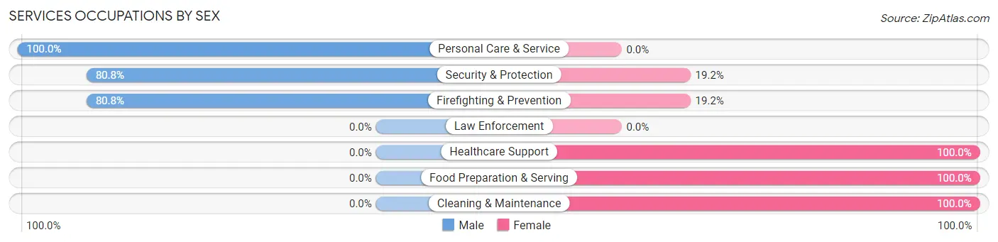 Services Occupations by Sex in Zip Code 86538