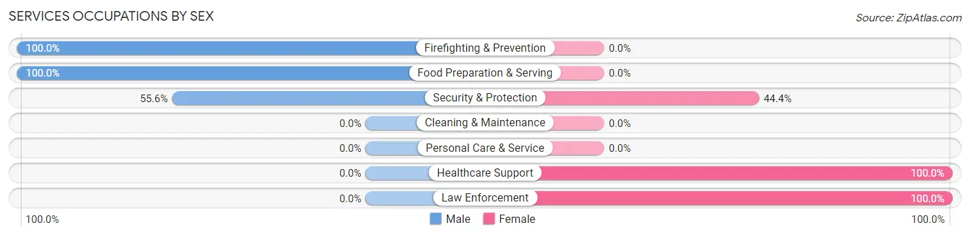 Services Occupations by Sex in Zip Code 86540