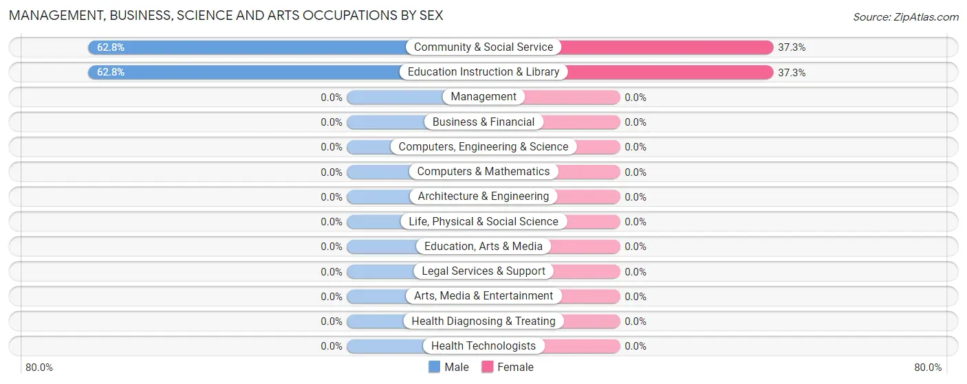 Management, Business, Science and Arts Occupations by Sex in Zip Code 87027